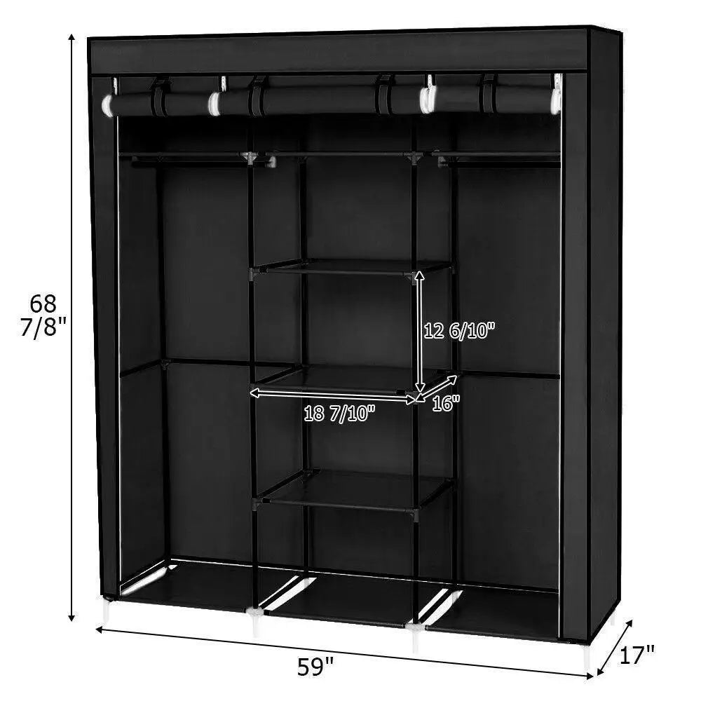 High Quality 69" Portable Closet Wardrobe Clothes Storage Organizer w/Shelf