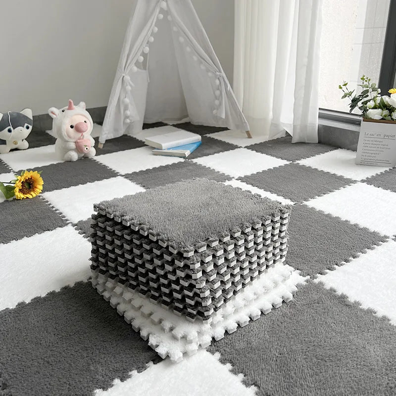 30X30X1cm Soft Plush Children's Mat Baby Toys Eva Foam Puzzle Carpet Warm Children Play Mats Interlocking Rugs Infant Carpet