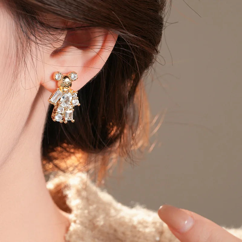 Zircon Bear Earrings