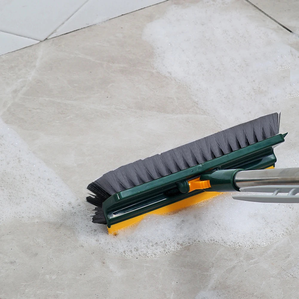 3 in 1 Floor Scrub Brush 180°Rotating Long Handle Stiff Bristle Floor Brush Grout Brush Tile Brush for Cleaning Shower Bathroom