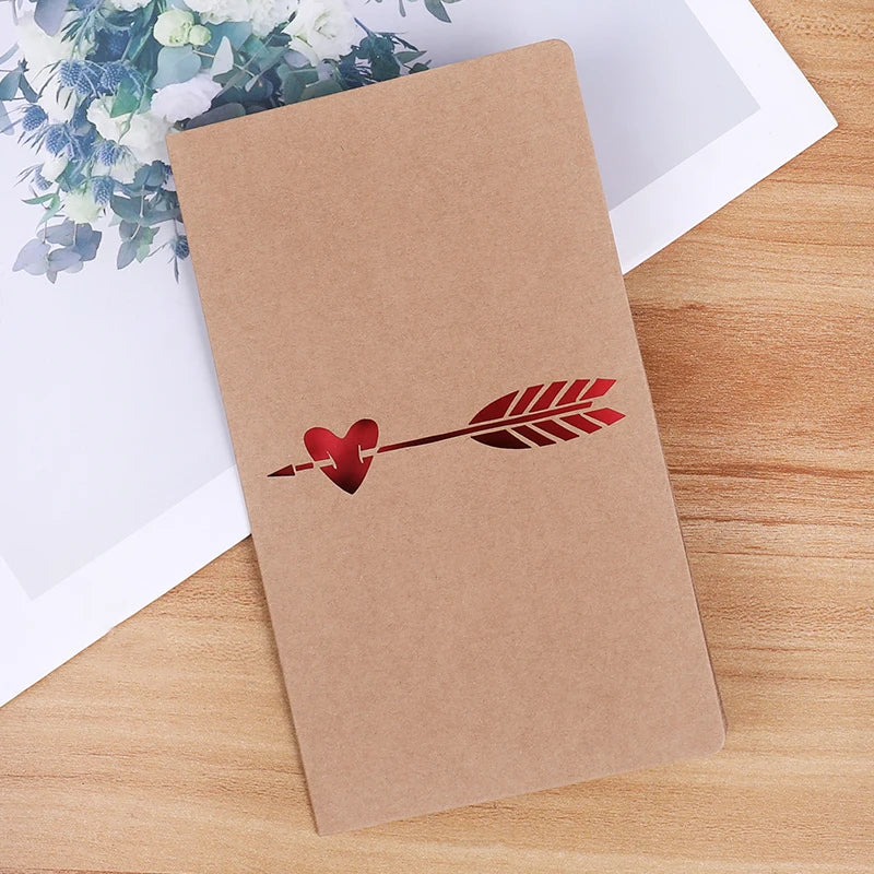 Valentines Day Mothers Day Greeting Card with Envelope Hollow Heart Flowers Gift Card Birthday Party Supplies Wedding Invitation