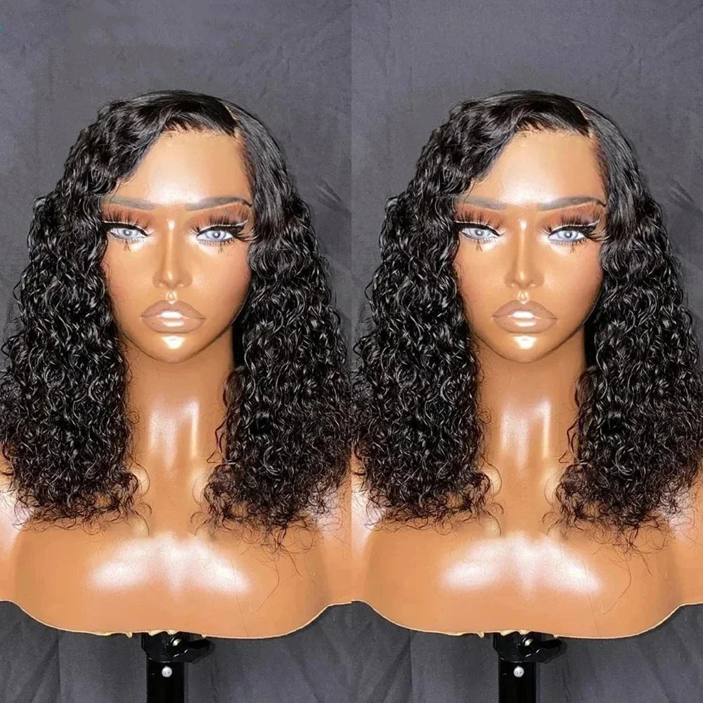 Wear And Go 13x4 Deep Wave Bob Wig For Women Curly Glueless Ready To Go Human Hair Wigs Pre Cut No Lace 200% For Black Woman