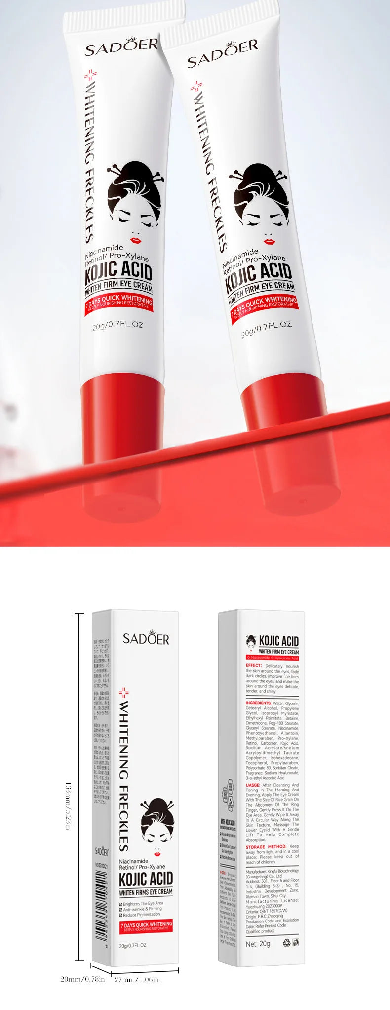 SADOER Kojic Acid Retinol Eye Cream