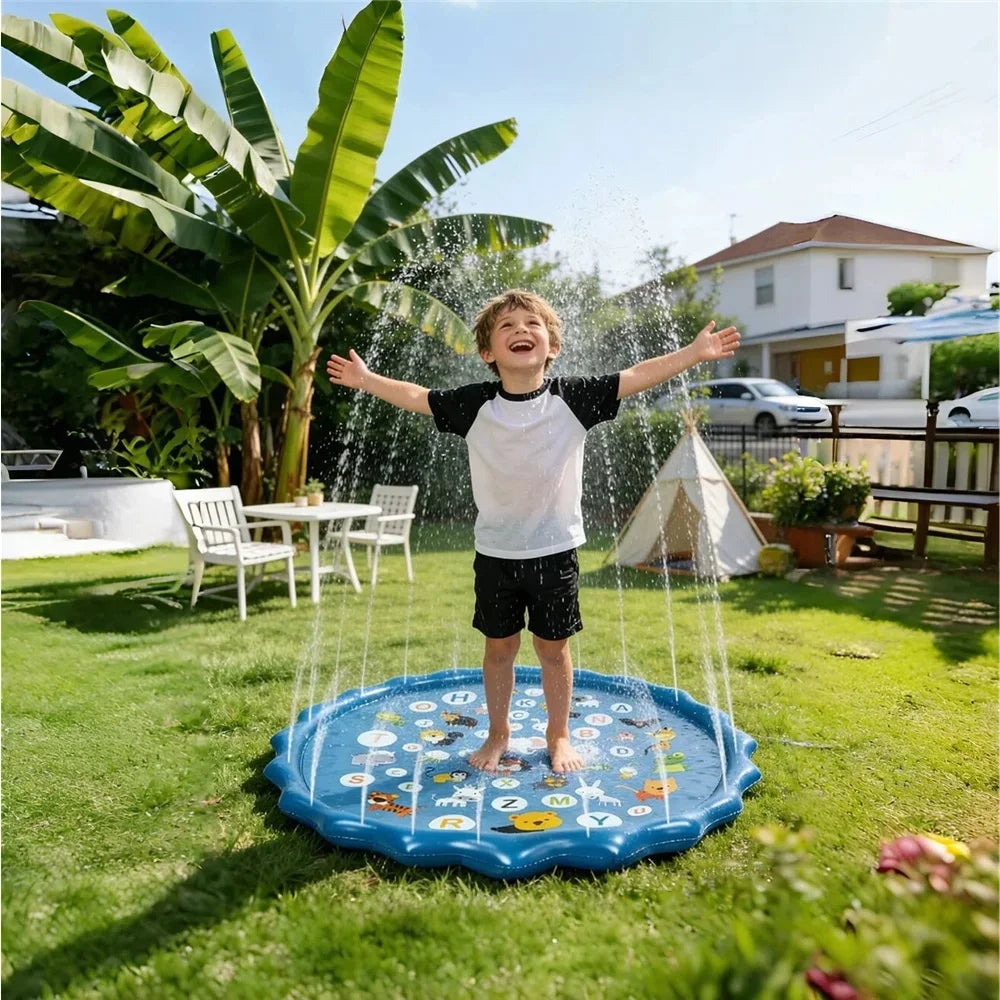 90 Cm Inflatable Water Play Mat Alphabet Beach Spray Mat Children Play Mat Summer Outdoor Backyard Water Toy Children