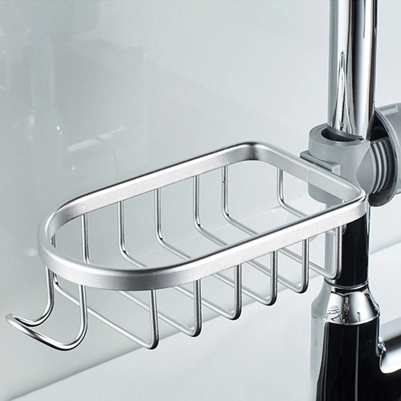 Bathroom Faucet Storage Rack Shower Shampoo Soap Holder Adjustable Kitchen Sink Rag Sponge Drain Rack Bathroom Accessories