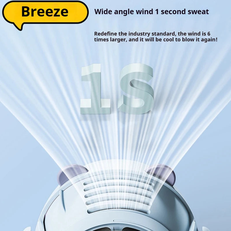 Portable Hanging Bladeless Electric Fan 3 Wind Speed Mini Handheld Fan