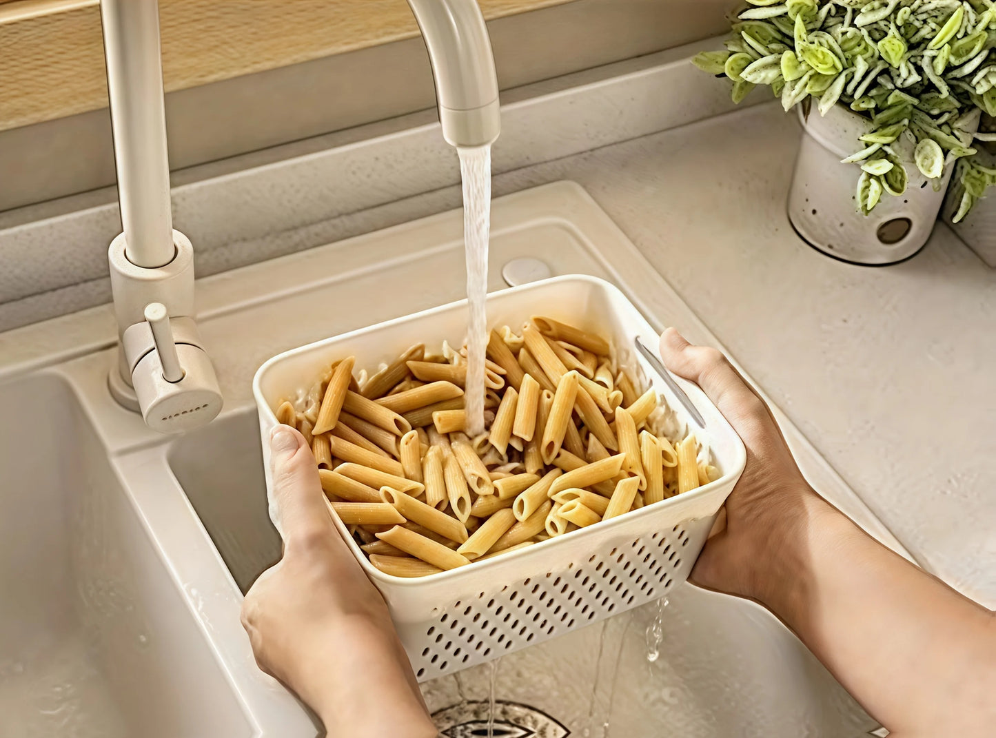 9Pcs/set Fruit Storage Containers for Fridge, Fridge with Removable Colander, All-In-One Fruit Washing Bowl with Strainer