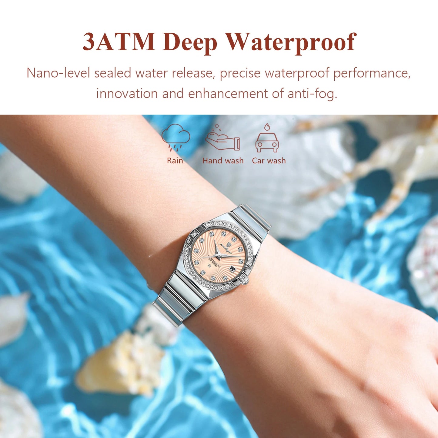 POEDAGAR Top Exquisite Woman Watch Waterproof Luminous Date Stainless Steel Watches For Ladies Elegant Quartz Women's Wristwatch