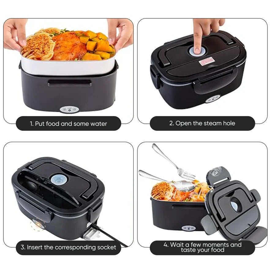 2 in 1 Car Home Portable Electric Lunch Box 12V/24V/110V/220V
