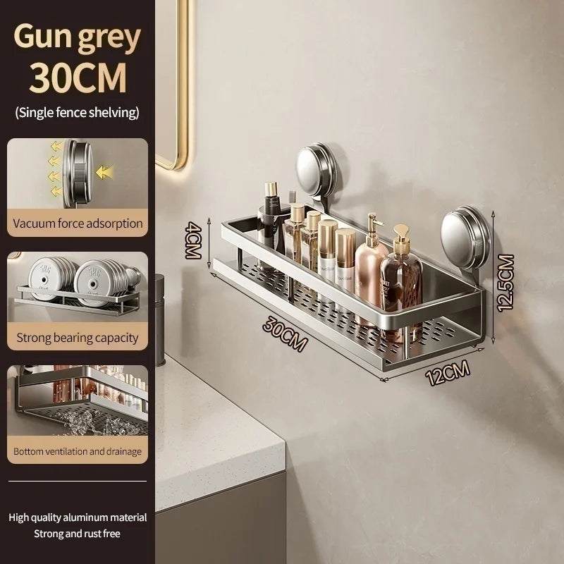 Suction cup storage rack, bathroom, non perforated artifact, toilet, washbasin, bathroom, wall mounted storage
