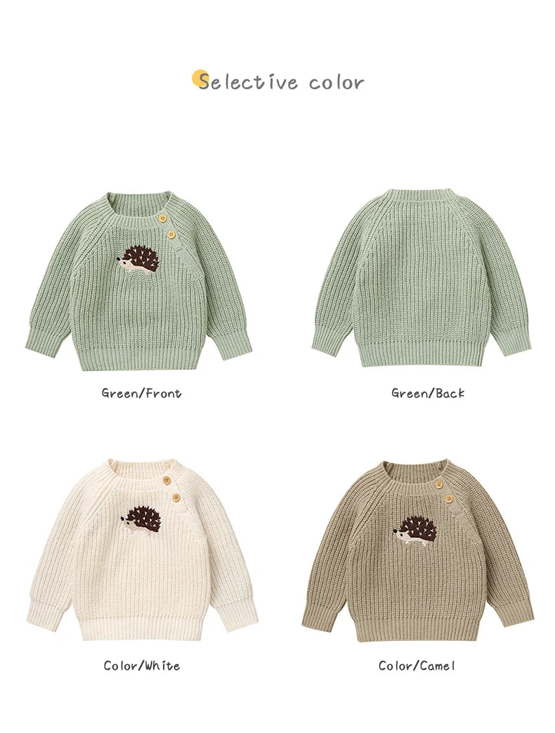 Baby Sweaters Knitted Newborn Girl Boy Pullover Long Sleeve Autumn Infant Children Clothing Cute Cartoon Hedgehog Tops Outerwear