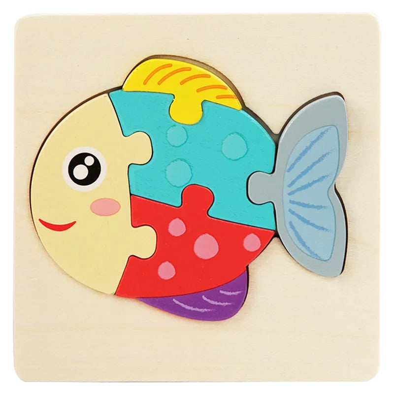 Kids Colorful Cartoon Animals 3D Puzzles Games