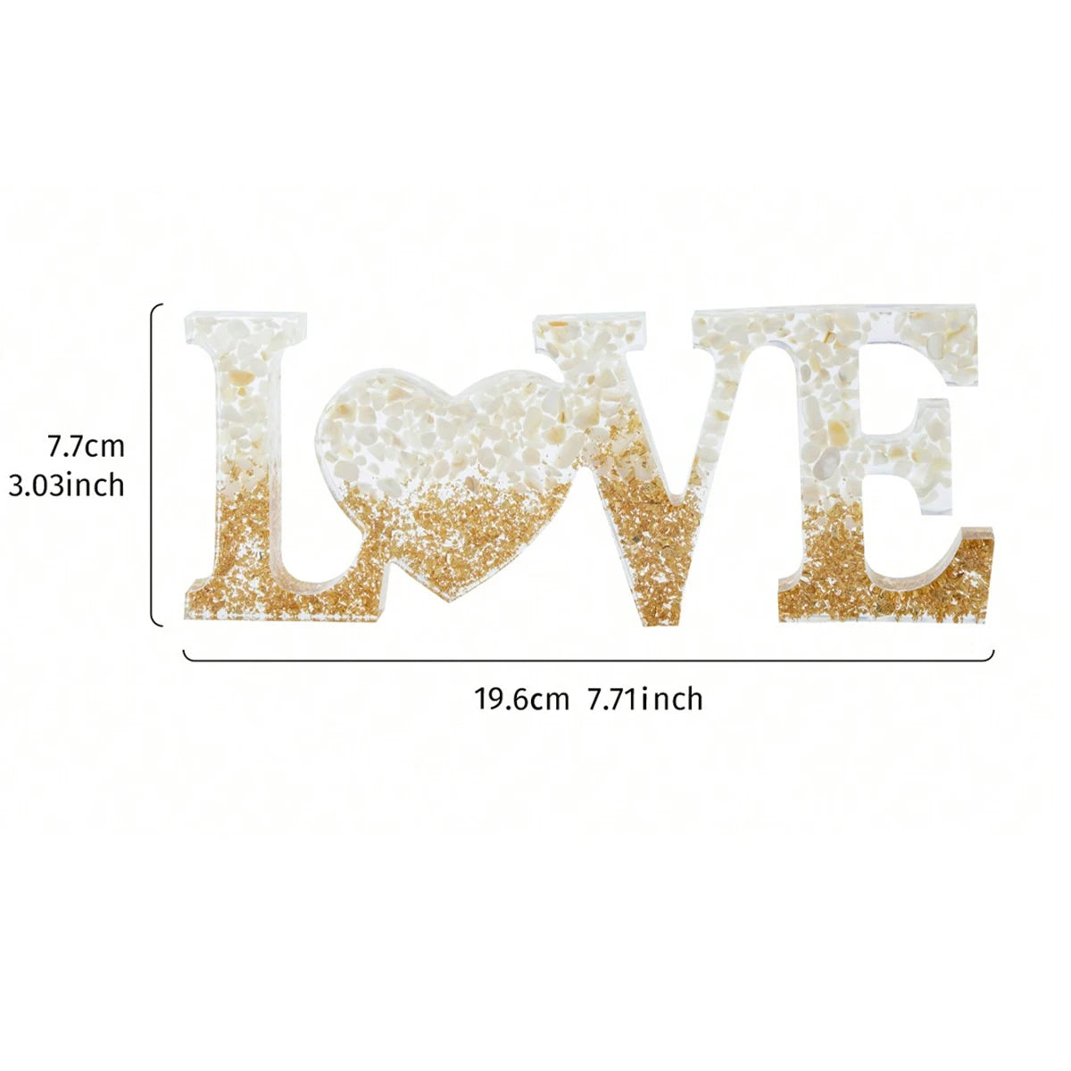 1pc, 7.7*3/7.9*.3 inch resin material creative LOVE letter ornaments, modern creative design decorative crafts