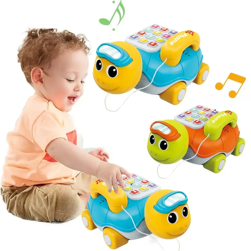 Musical Turtle Crawling baby Toys Interactive Baby Phone Toy with Piano Music Lights Toddlers Early Learning Educational Toys
