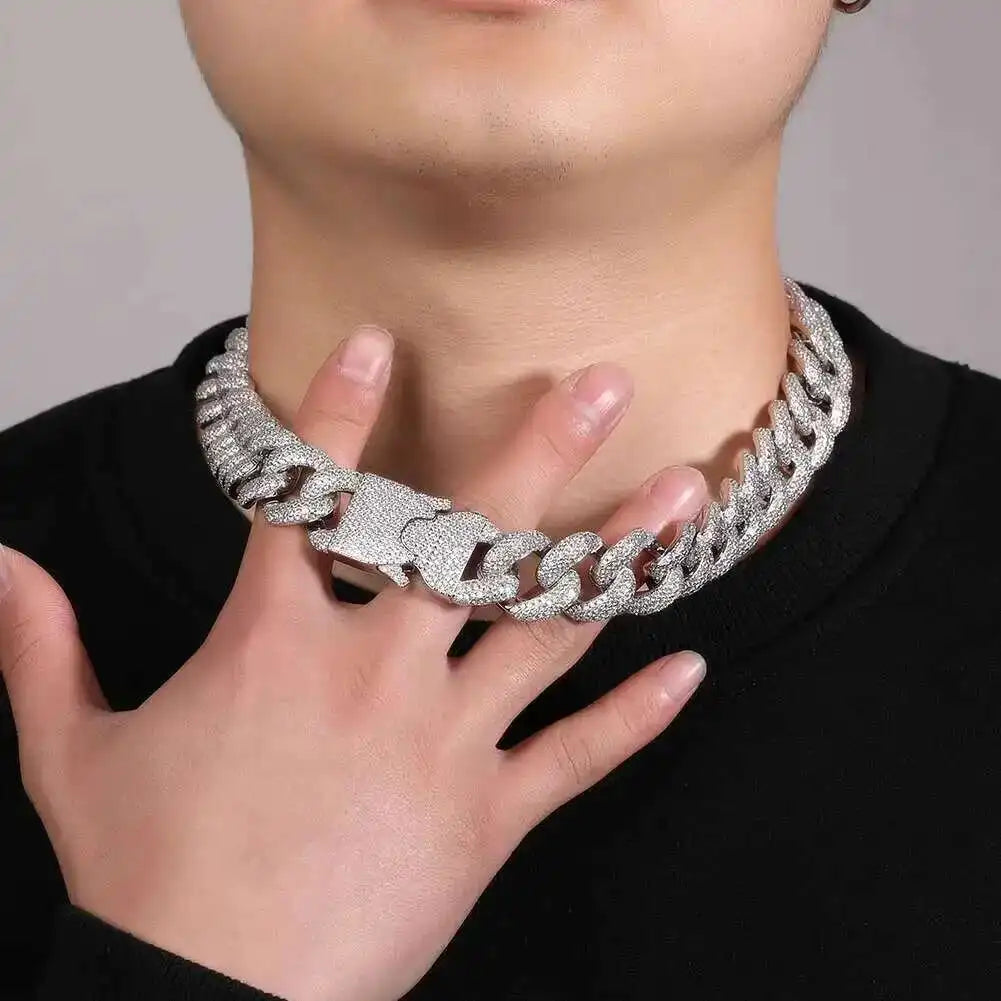Wholesale Price Miami Men Necklace Hip Hop Jewelry Iced Out Cuban Link Chain