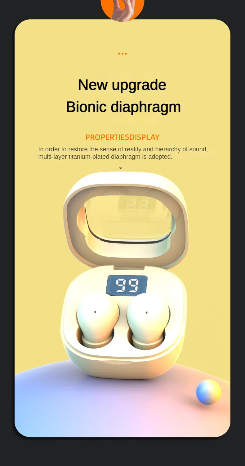 Wireless Headphones Bluetooth Headset Invisible Earbuds With Mic Noise Cancelling Earphone Suitable for people with small ears