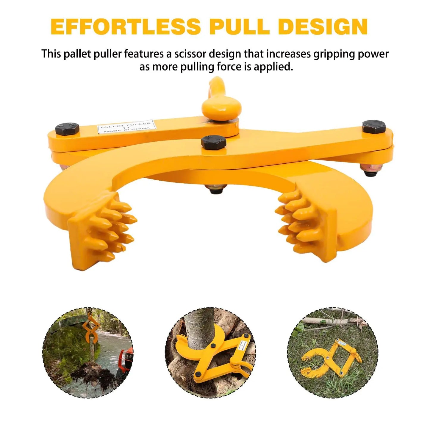 Pallet Puller Clamp 1/2/3T Tree Puller Tool Stump Puller Pallet Grabber Pallet Jack Puller Steel Single Scissor Hook Puller