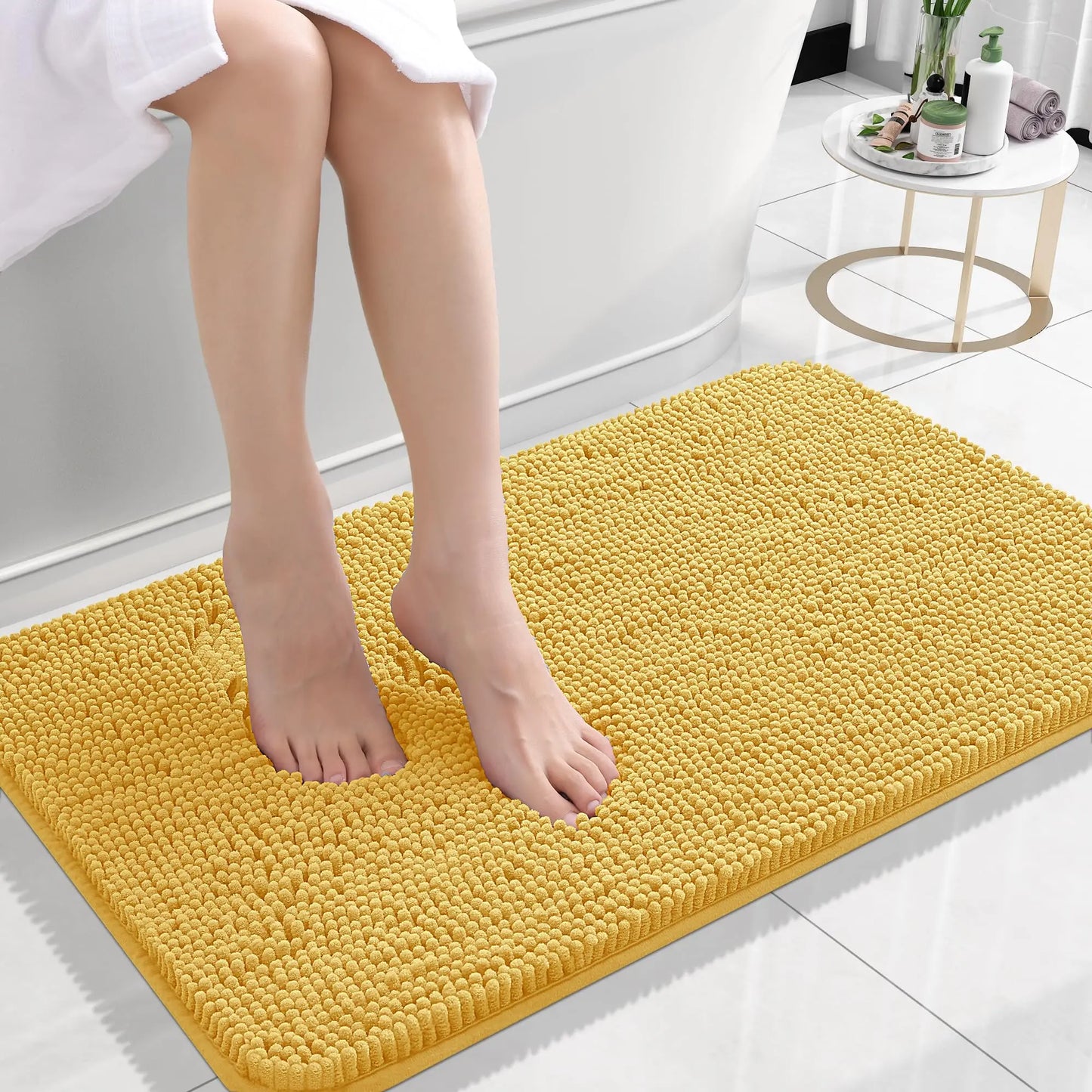 Homaxy Chenille Plain Hairy TPR Material Door Mat Indoor Non Slip Door Mat Dirt Trap Absorbent Mat Absorbs Water Bathroom Mat
