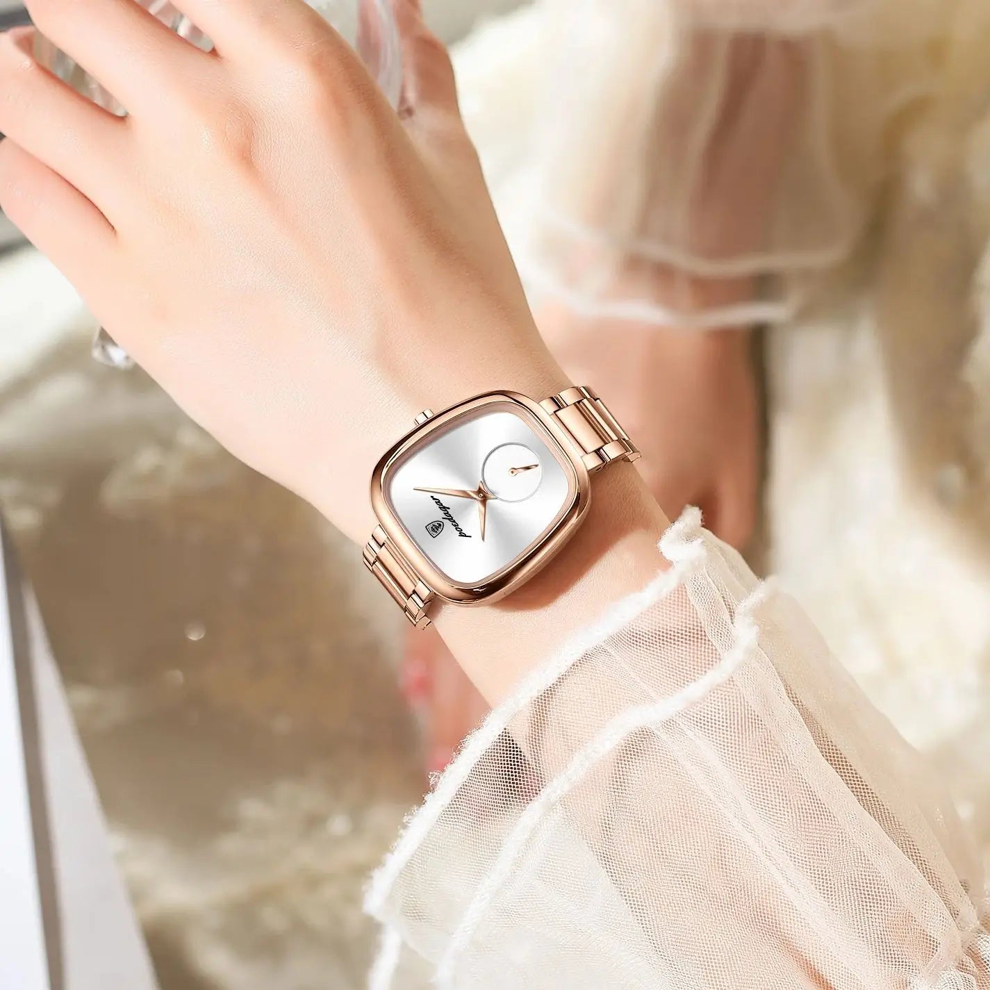 POEDAGAR Fashion Watch For Woman Waterproof Stainless Steel Quartz Couple Watches High Quality Ladies Wristwatch Girlfriend Gift