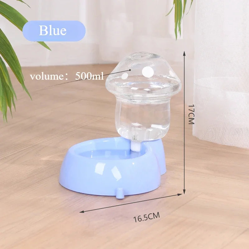 Cute Mushroom Automatic Cat Feeder & Water Dispenser – Large Capacity Food & Water Bowl