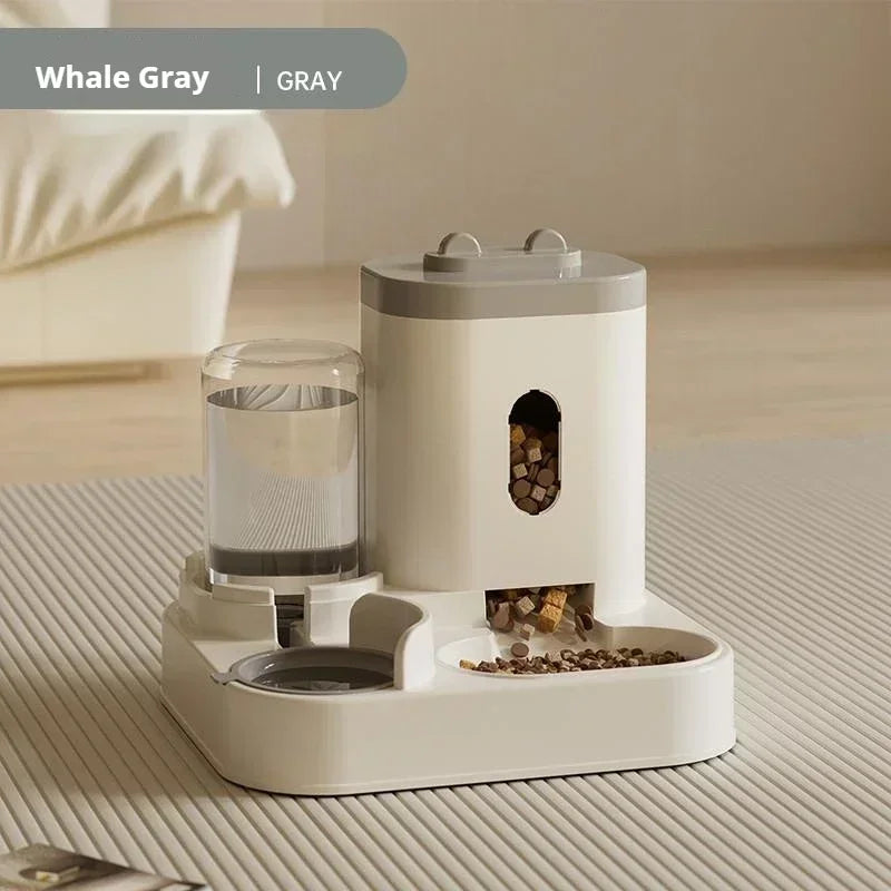 Automatic Pet Feeder and Water Dispenser 2in1 Raised Food Bowl with Water Fountain