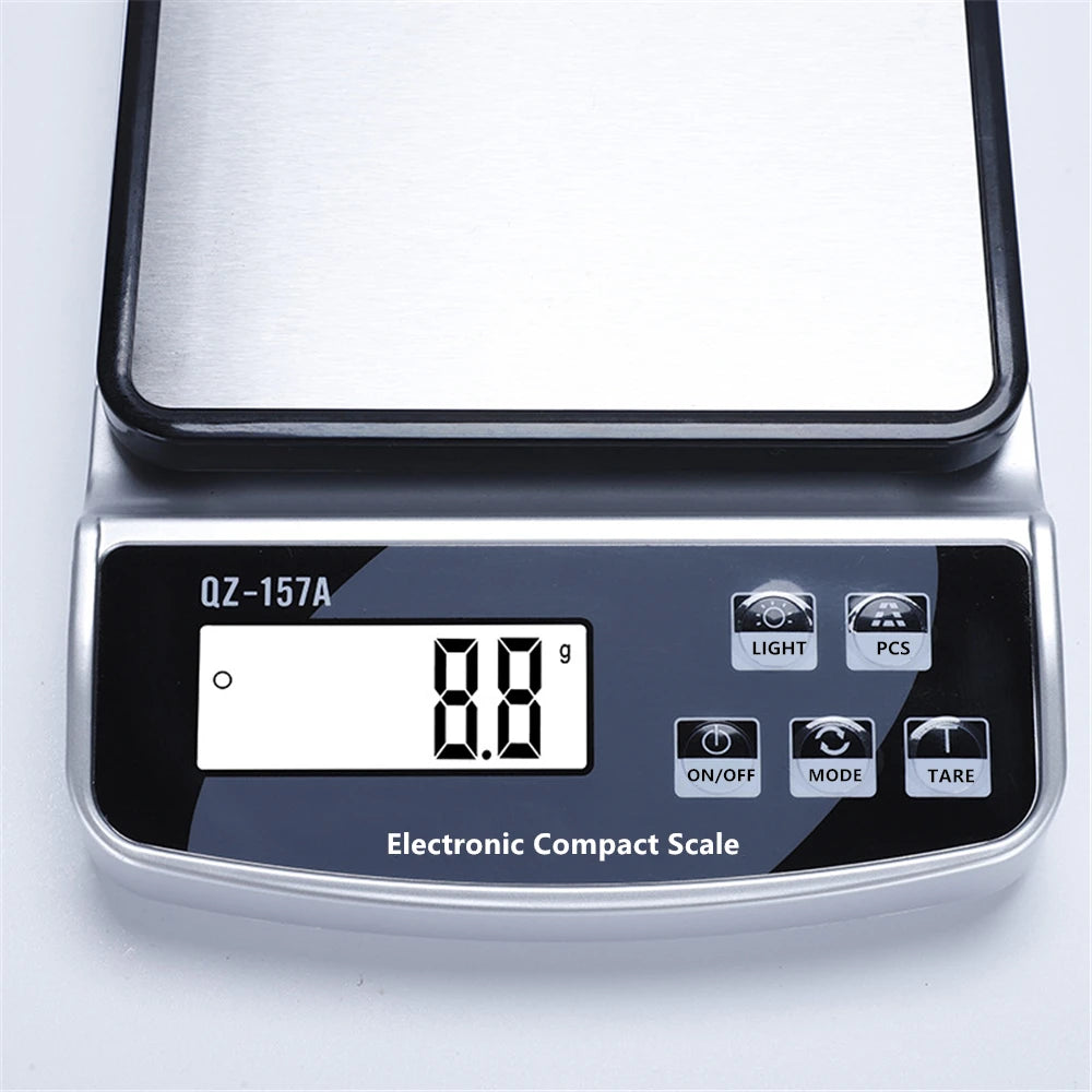 Digital Precision Scale Electronic Scale Waterproof Smart Kitchen Scale with Calibration USB Charge Coffee Balance 15/10/3KG