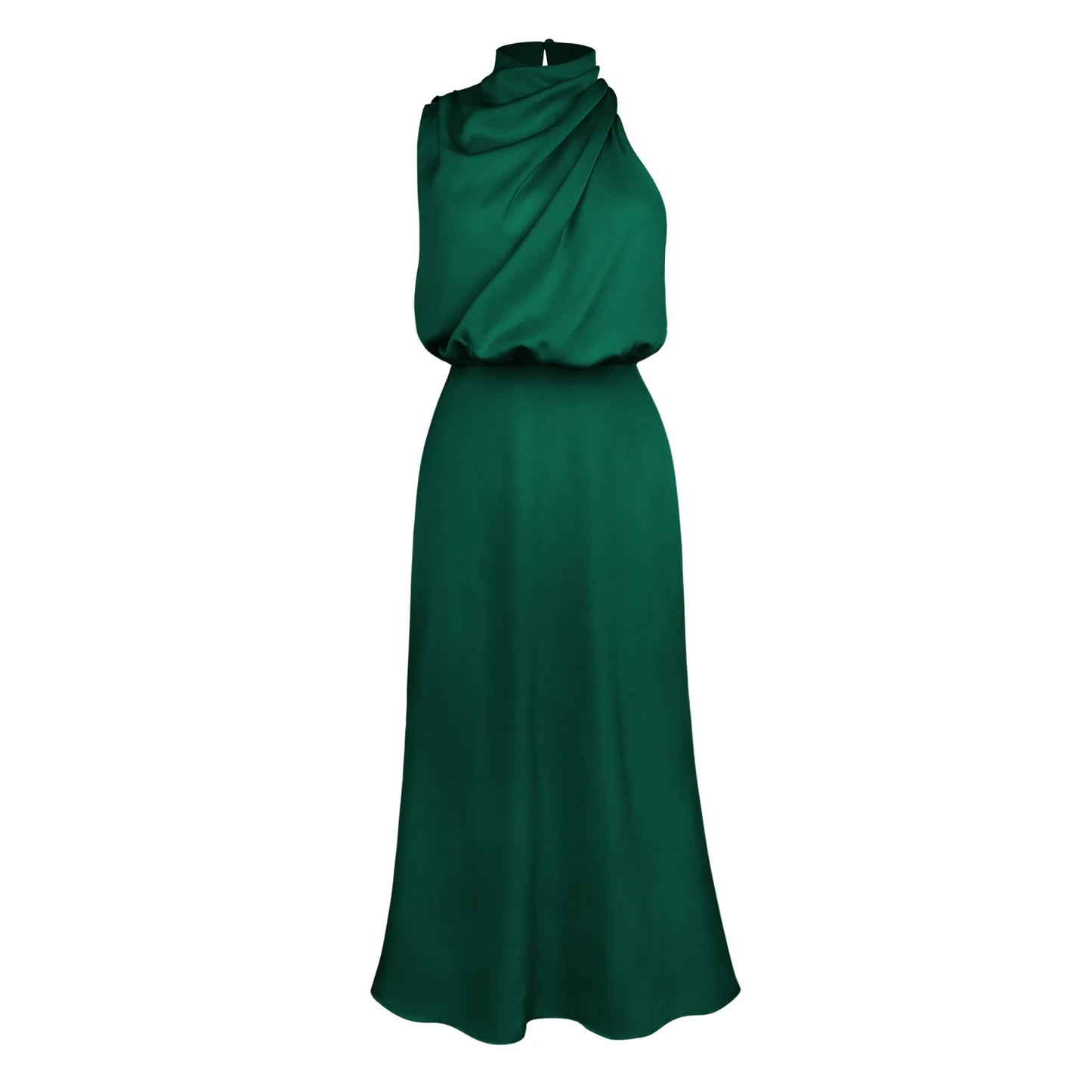 Summer High-End Silk Satin Sleeveless Long Dress Women Fashion Elegant Celebrity Dresses Evening Dress Party Clothes Ladies