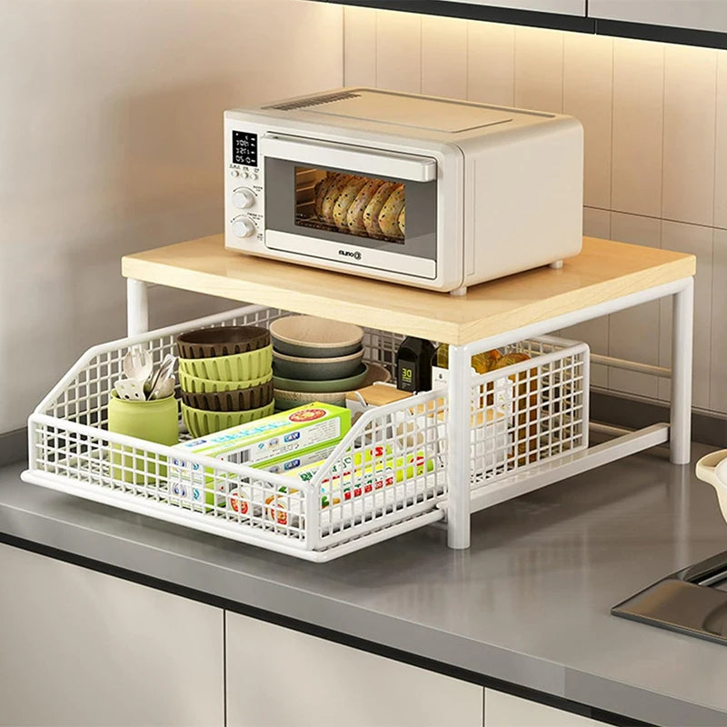 Kitchen Countertop Organiser – Multi-Use Storage Shelf for Microwave, Coffee Machine &amp; More