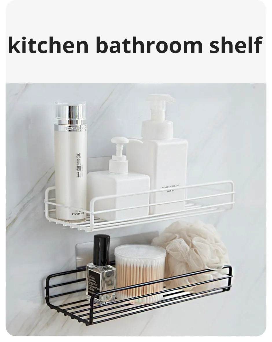 Bathroom Metal Shelves No-Drill Bathroom Organiser Cleaning Supplies Organiser Kitchen Supplies Storage Bathroom Accessories