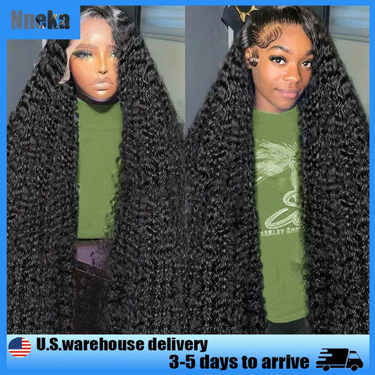 Nneka Deep Wave Frontal Wig 13x6 Hd Lace Water Wave Human Hair Wig Curly Wigs 13x4 Lace Front Wig Human Hair Brazilian Hair