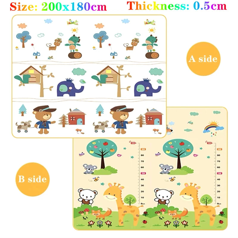 200*180 cm Thickness 0.5cm Baby Play Mat Children Puzzle Toy Crawling Carpet Kids Rug Game Activity Gym Developing Rug Foam Soft