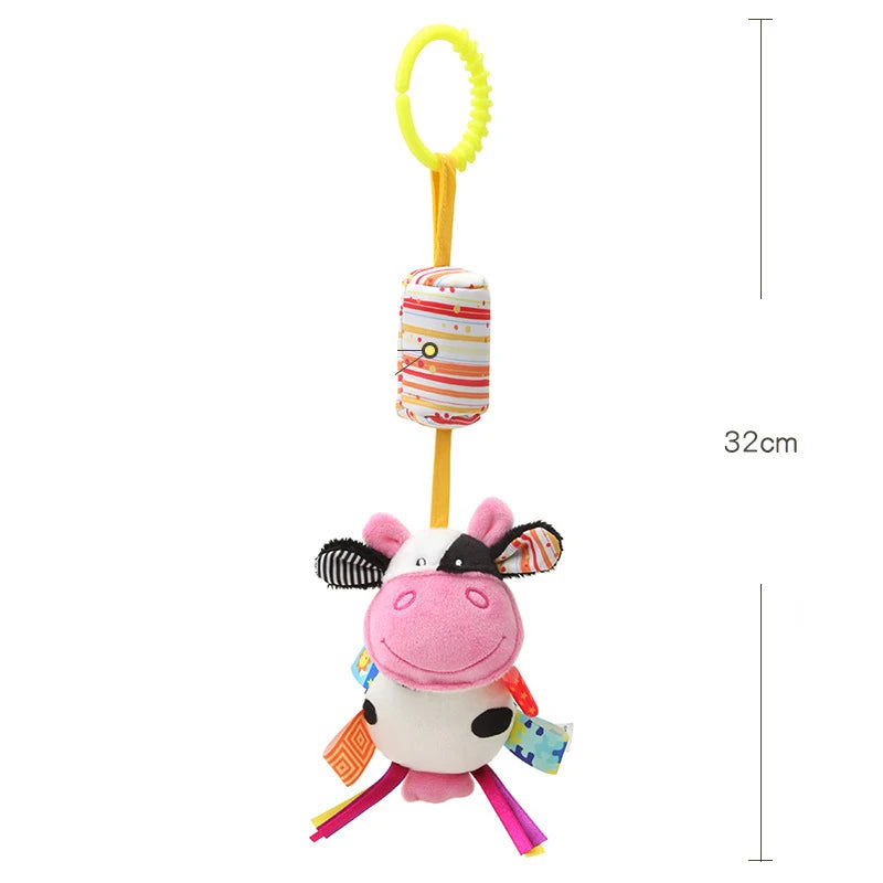 Baby Rattles Hanging Toys for Car Seat Crib Stroller Gym Montessori Sensory Plush Toys for Baby 0-12 Months with Teether Newborn