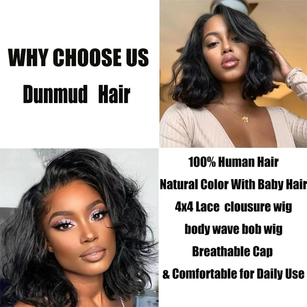 14 Inch Body Wave Wear And Go Glueless Human Hair Wigs Bob Wigs For Women Ready To Go 5x4 Pre Cut Lace Wig Human Hair loose Wave