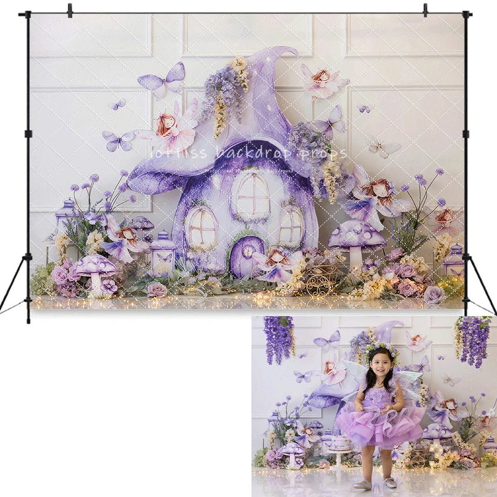 1st Birthday Cake Smash Backdrops Kids Baby Photography Child Photocall Fairy Balloons Wild One Garden Cute Bow Theme Background