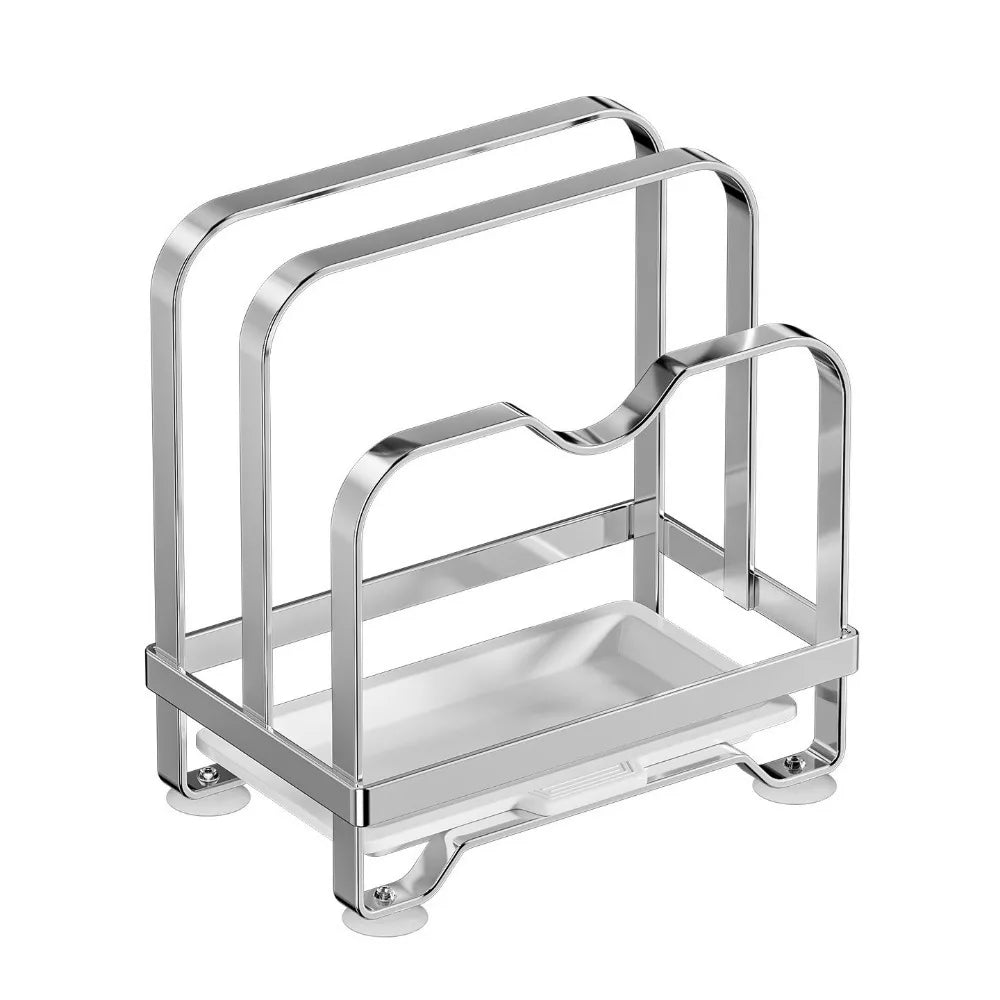 Vertical Cutting Board Holder Rustproof Anti-slip Pot Lid Storage Rack Moisture-proof Space Saving Chopping Board Organiser