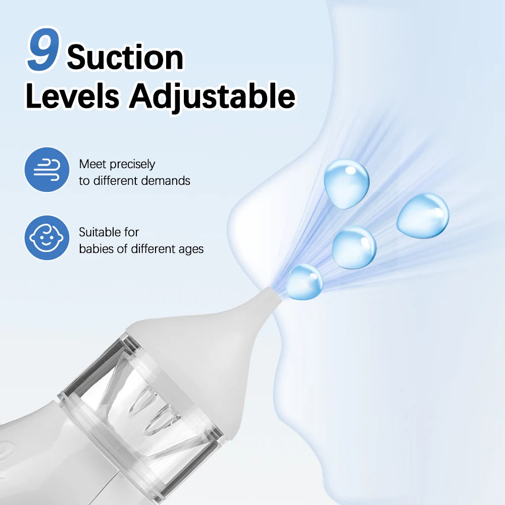 Baby Nasal Aspirator Electric Nose Cleaner with Built-In Music Nursery Rhymes Rechargeable Nose Booger Sucker for Infants Babies