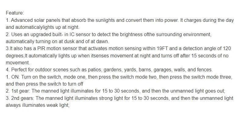 Outdoor Solar Powered Garden Lamp