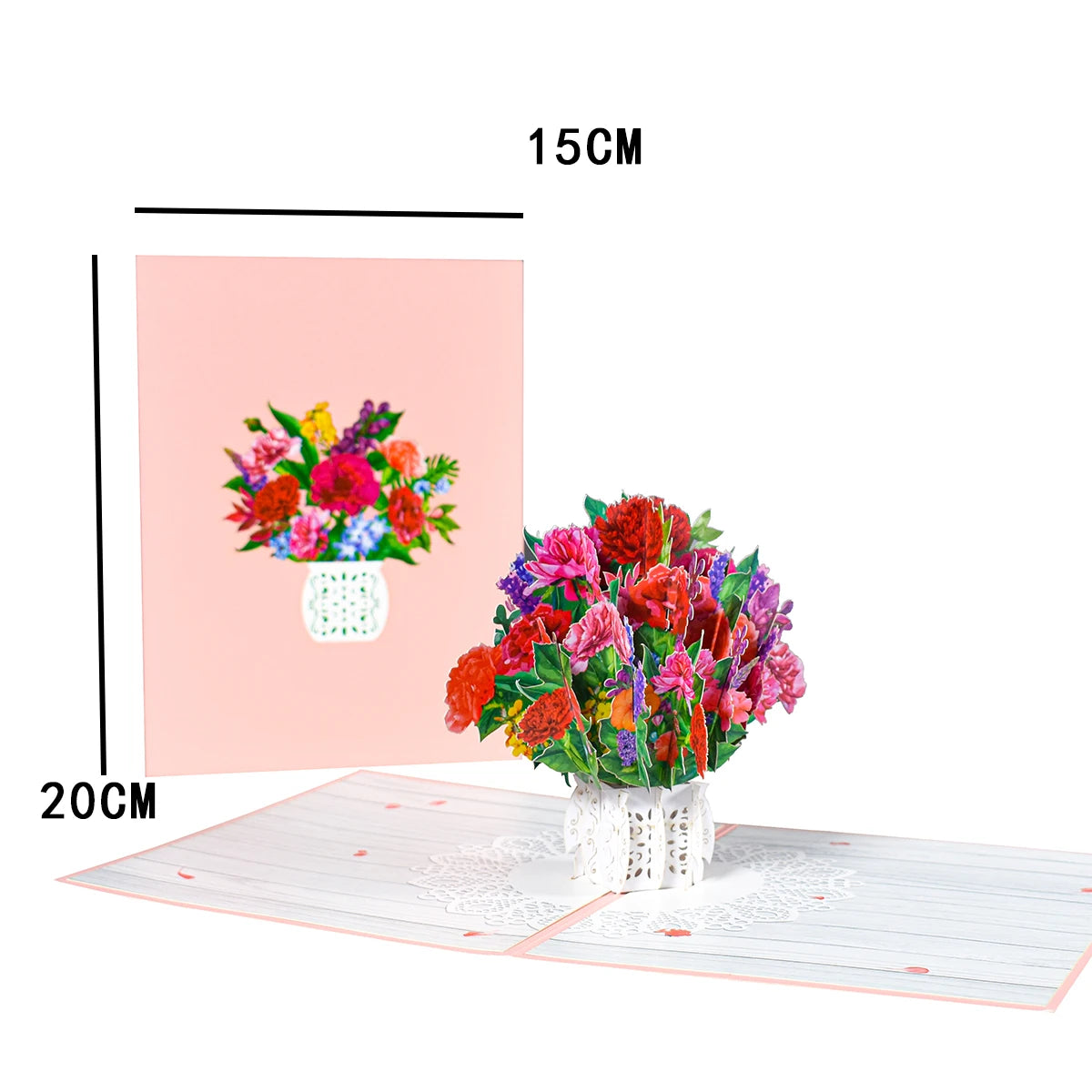 Pop-Up Flower Card Flora 3D Greeting Card for Birthday Mothers Father's Day Graduation Wedding Anniversary Get Well Sympathy