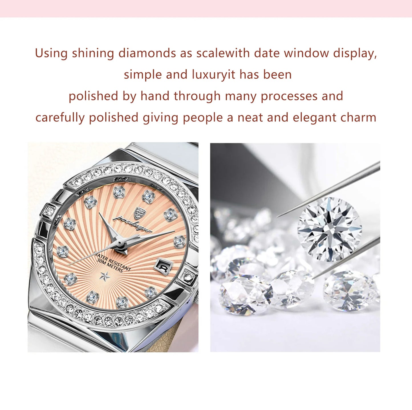 POEDAGAR Top Exquisite Woman Watch Waterproof Luminous Date Stainless Steel Watches For Ladies Elegant Quartz Women's Wristwatch