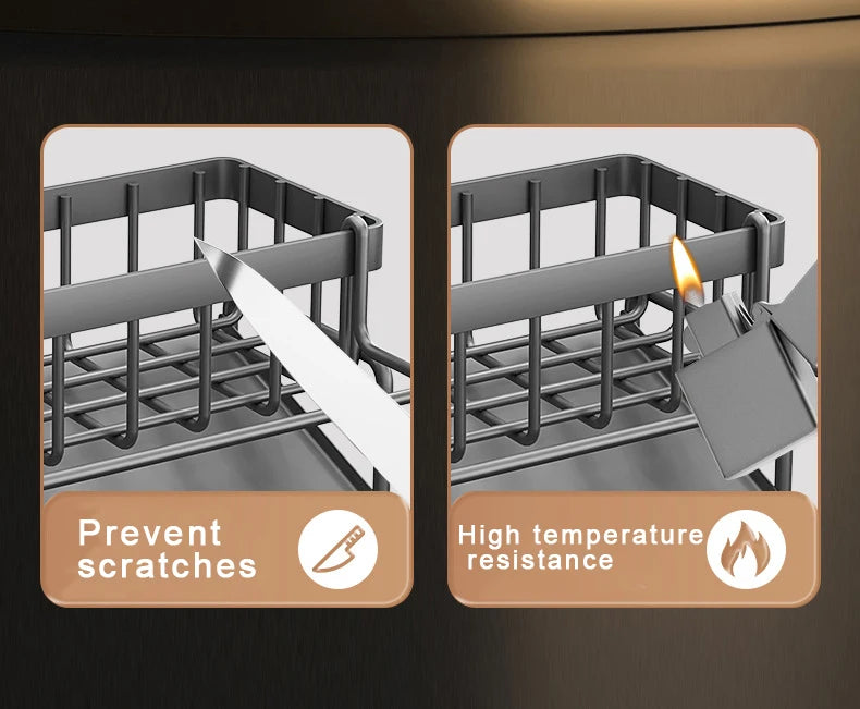 Sink Cleaning Tools Storage Rack Kitchen Multifunctional Stainless Steel Drain Rack for Sponge Cleanser Organiser Rag Hanger