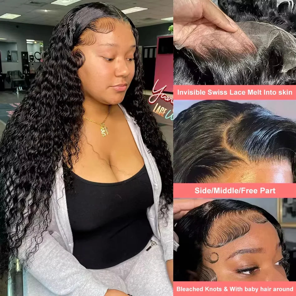 Lafion HD Lace Closure & Frontal Wig – Curly Human Hair, 4x4/5x5 Closure, 13x4/13x6 Lace Front, Deep & Water Wave