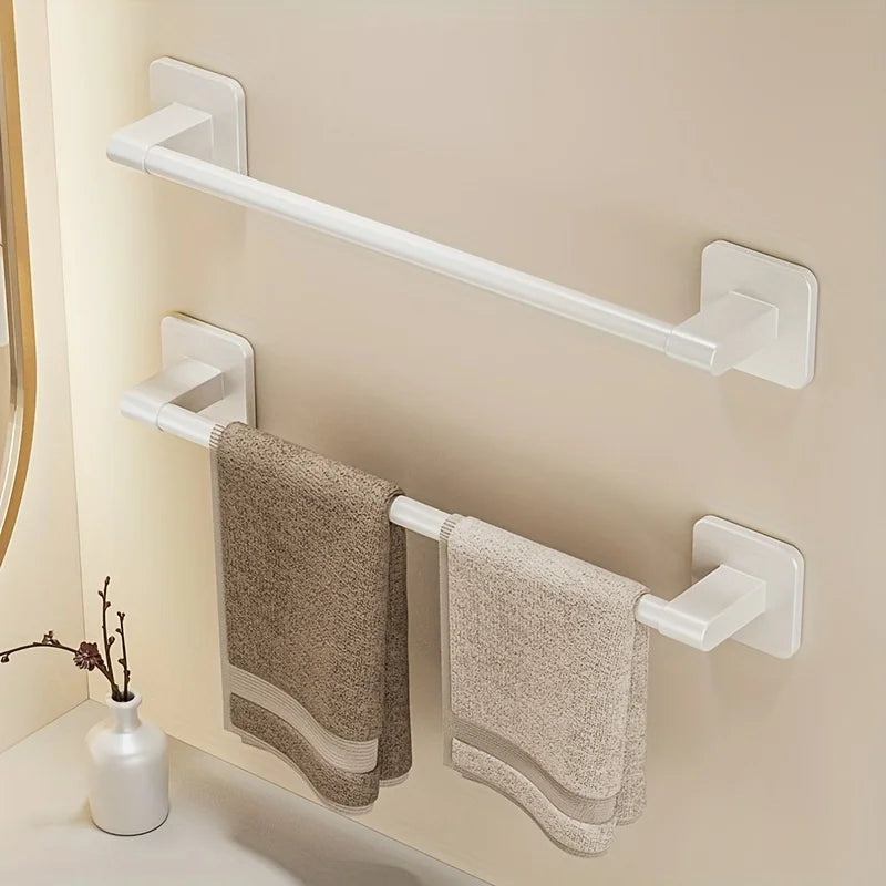 1 Piece Of Bathroom Facilities White Non-Perforated Wall-Mounted Bathroom Towel Bar Size 40-60cm Storage Rack Towel Rack Bathroo