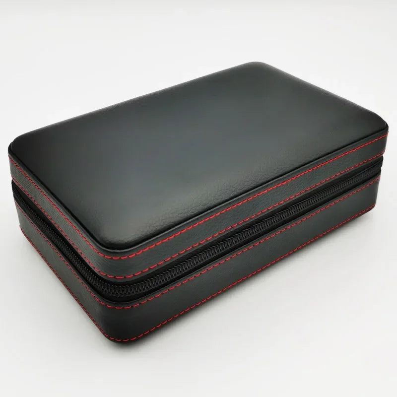 4pcs Humidor Cigar Box Travel Cigar Case orginiser without cutter lighter Leather Cedar Wood Cutter smoking accessories storage