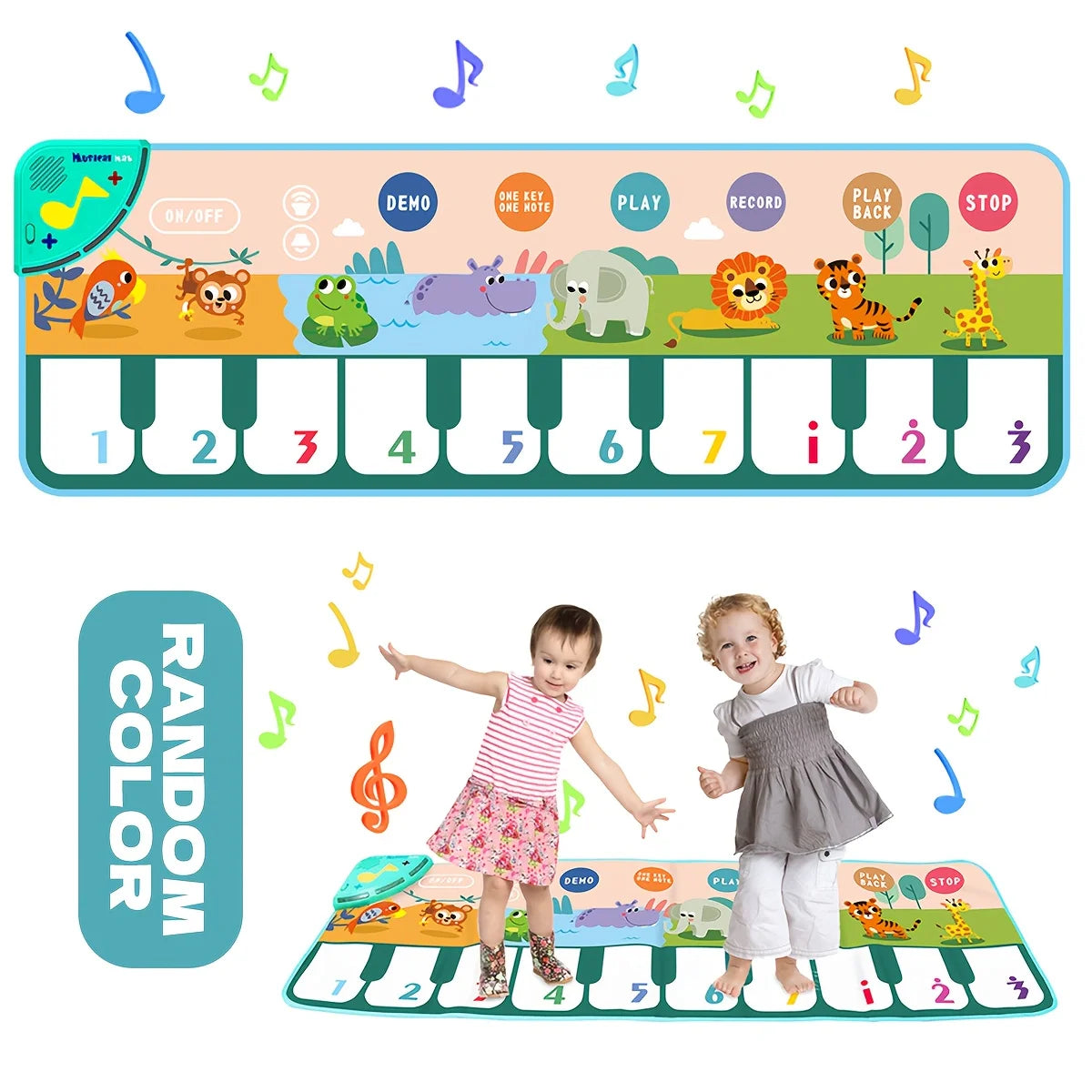 Kids Musical Piano Mats with Music Sounds,Musical Toys Floor Piano Keyboard Mat Blanket Touch Playmat Early Education Toys