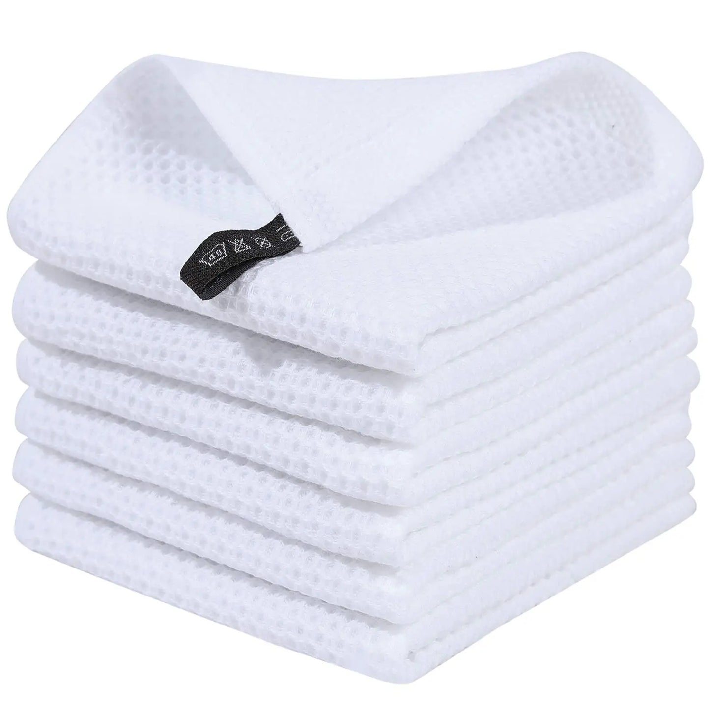 6 Pack 100% Cotton Waffle Weave Kitchen Dish Cloths