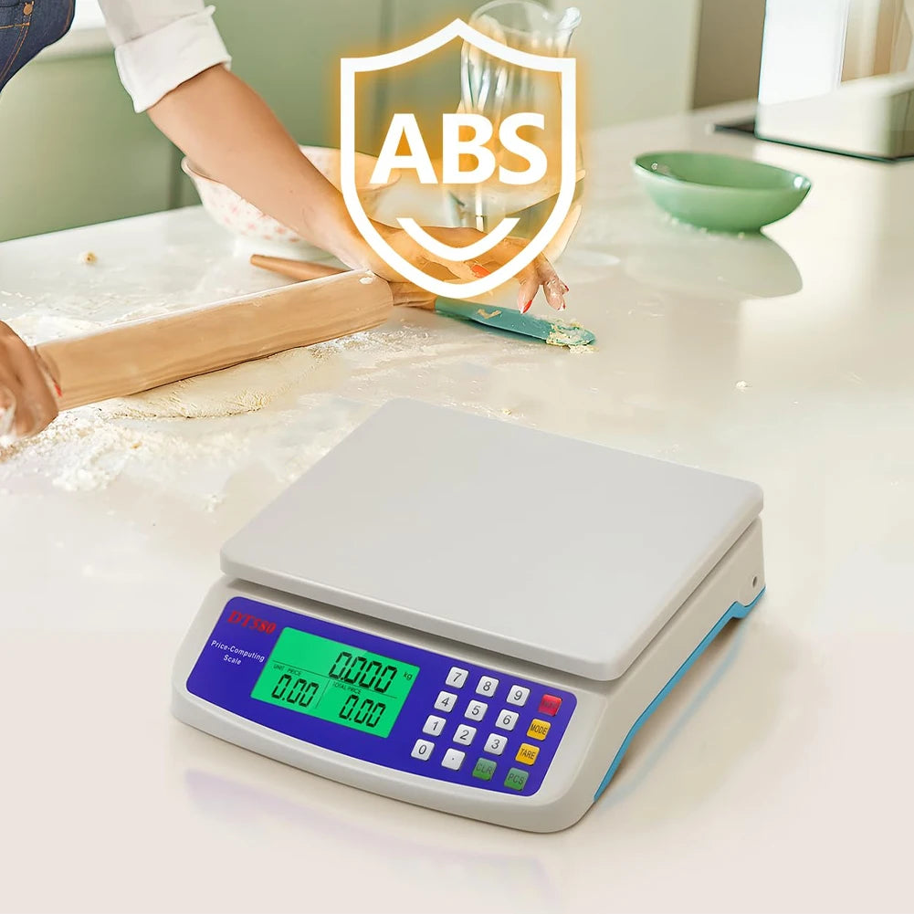 40kg/1g Large Digital Kitchen Scale with Tare Function Price Computing Scale Stainless Steel Counting Scale for Meat Vegetables