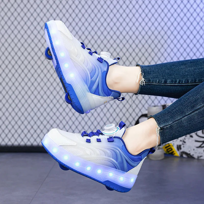 Two Wheels Children's Led Light Roller Skate Shoes
