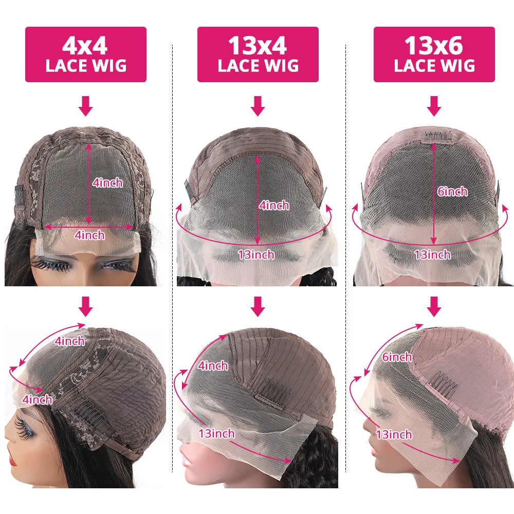30 40 Inch Loose Deep Wave Lace Frontal Wig 13x6 Hd Curly Human Hair Lace Front Wigs For Women 13x4 360 Water Wave Pre Plucked