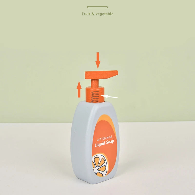 Children Pretend Play Toy Wooden Baby Care Washing Set Kids Imitation Game for Girls Montessori Learning Educational Toy