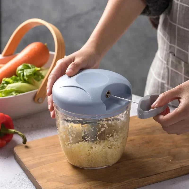 500/900ML Manual Garlic Chopper Press Stainless Steel Multi-Purpose Food Cutter Heavy Duty Ergonomic Kitchen Tool